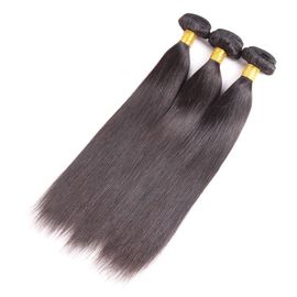 o cabelo 9A humano indiano não processado empacota em linha reta 12" - 32", cor natural do preto 1b