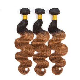 China Classifique o material real do cabelo das extensões 100% do cabelo de Ombre do tom 8A três fornecedor