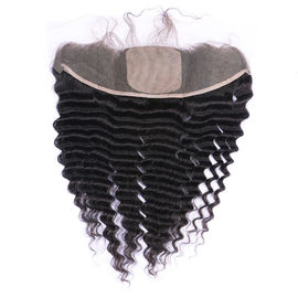 China Fechamento encaracolado humano do Frontal do laço das perucas 13x4 da parte dianteira do laço do cabelo do Virgin profundo da onda fornecedor