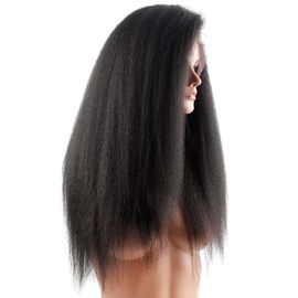 China Retos perversos de Yaki das perucas cruas do cabelo humano do laço da parte dianteira do cabelo do Virgin alisam e brilho fornecedor