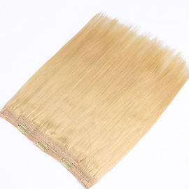 China Os halos duráveis da cor do louro #613 lançam no material de seda do cabelo humano da extensão em linha reta 100% do cabelo fornecedor