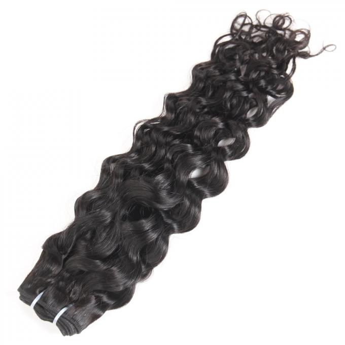 O cabelo brasileiro do Virgin da cutícula completa empacota a cor preta natural do cabelo fraco da onda