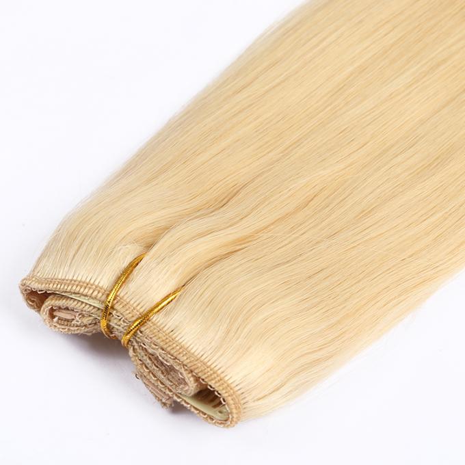 Os halos duráveis da cor do louro #613 lançam no material de seda do cabelo humano da extensão em linha reta 100% do cabelo
