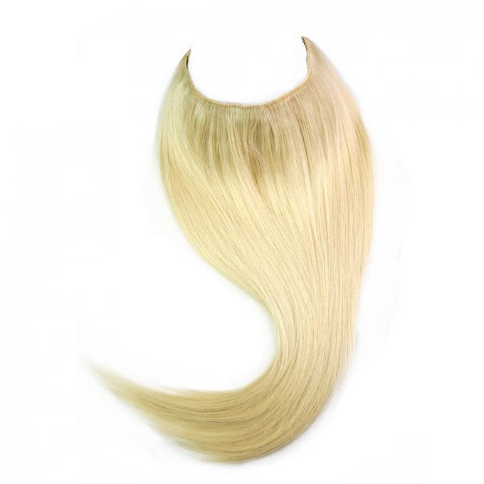 Cabelo humano do Virgin brasileiro uma aleta do halo da parte na cor loura 120Gram da extensão #613 do cabelo