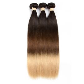 Weave brasileiro do cabelo de Ombre de 3 tons, extensões reais retas de seda do cabelo de Ombre