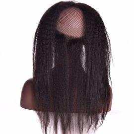 Textura reta perverso de Yaki do brasileiro frontal reto do cabelo humano do laço da onda 360 do corpo