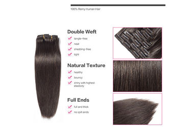 A cor #2 pode ser grampo macio liso de seda de Restyled na extensão do cabelo de Europa da extensão do cabelo para o cabeleireiro 18" 20" 22" 24" fornecedor
