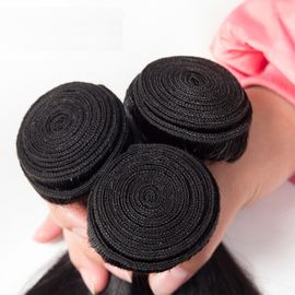 O cabelo humano do Virgin reto brasileiro puro de 100% empacota a extensão do cabelo do vison fornecedor