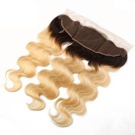 Colora o cabelo brasileiro misturado Ombre 13inch da cor 1B/613 pela orelha 4inch ao fechamento do Frontal do laço da orelha fornecedor