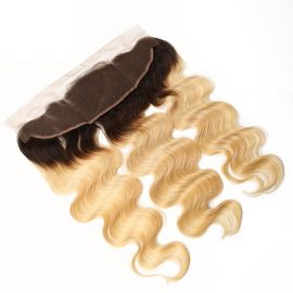 Colora o cabelo brasileiro misturado Ombre 13inch da cor 1B/613 pela orelha 4inch ao fechamento do Frontal do laço da orelha fornecedor