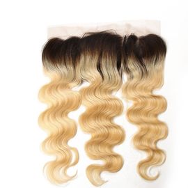 Colora o cabelo brasileiro misturado Ombre 13inch da cor 1B/613 pela orelha 4inch ao fechamento do Frontal do laço da orelha fornecedor