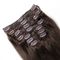 O grampo de cabelo humano brasileiro escuro da cor #2 de Brown na cutícula das extensões do cabelo alinhou 8pcs 120 gramas fornecedor