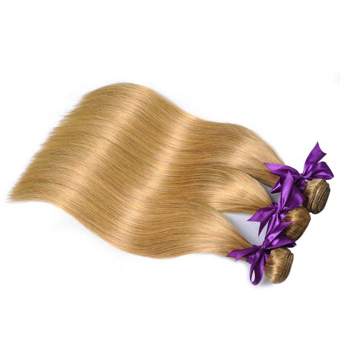 Extensão reta colorida do cabelo do Virgin da cor #27 de trama do Weave do cabelo de Ombre do brasileiro