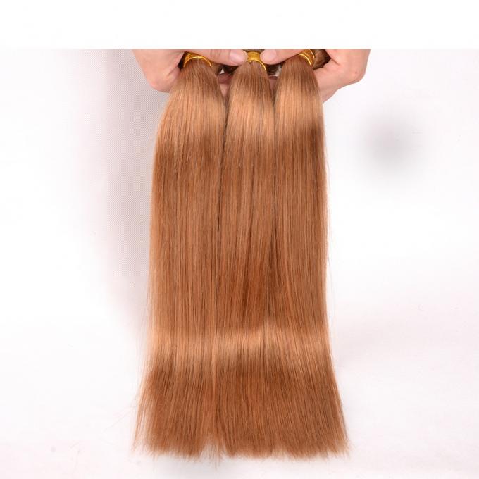 O material cru do cabelo do cabelo brasileiro reto da cor #30 pode ser ondulado 12" a 26" delicado de seda derramado livre
