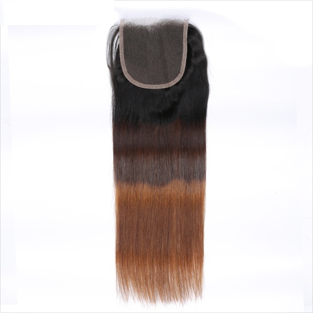 Fechamento de derramamento livre 30-50g do laço do cabelo do Virgin do fechamento reto natural do laço da cor de tom 3