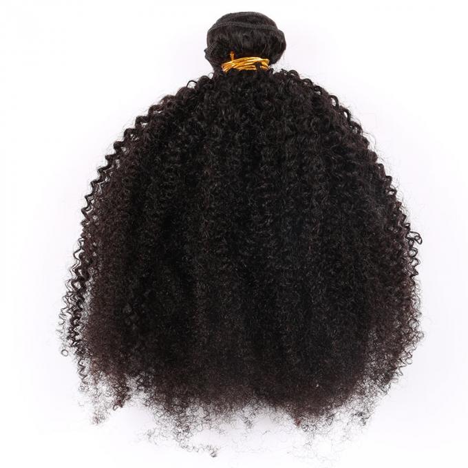 Do Virgin brasileiro perverso do cabelo encaracolado do Afro o cabelo humano empacota a cor preta natural nenhum emaranhado