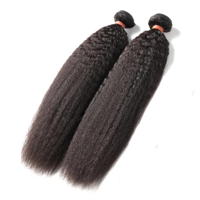 O cabelo encaracolado perverso de Yaki empacota mulheres 100 extensões do cabelo humano não químicas
