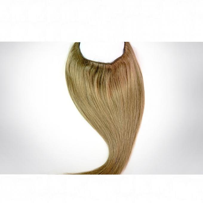 18" 20" 22" 24" aleta do halo da cor clara da fábrica de Qingdao na extensão do cabelo com linha cabelo humano dos peixes